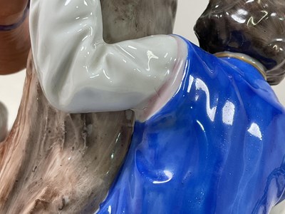 Lot 198 - SITZENDORF; a large porcelain pastoral figure...