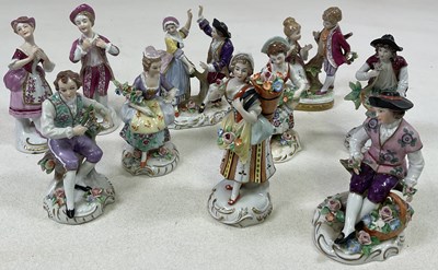 Lot 206 - A collection of ten Continental porcelain...