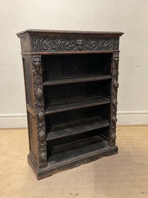 Lot 297 - An early 20th century Flemish style carved oak...