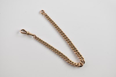 Lot 214 - A 9ct rose gold graduated short Albert chain...