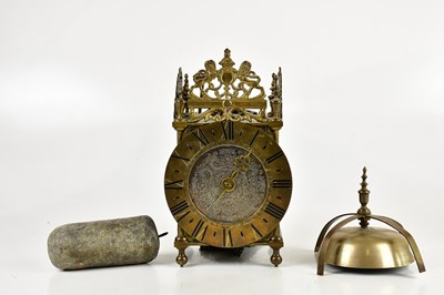 Lot 1235 - An early 20th century brass lantern clock,...