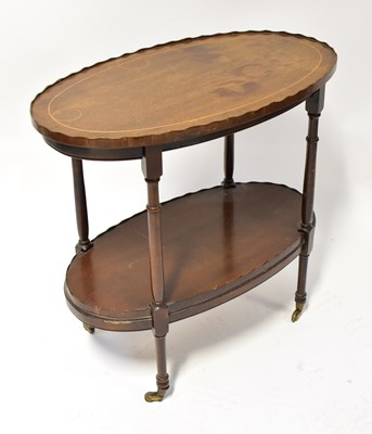 Lot 127 - A reproduction mahogany satinwood line inlaid...