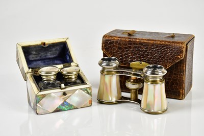 Lot 577 - A Victorian mother of pearl casket containing...