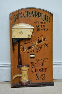 Lot 485 - A decorative painted wooden advertising sign, '...