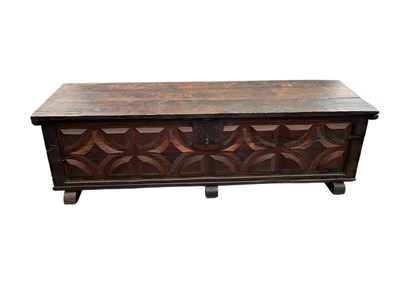 Lot 88 - A large oak Basque dowry chest, circa 1600,...