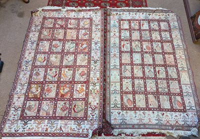 Lot 326 - Two good quality silk flat weave rugs, each...