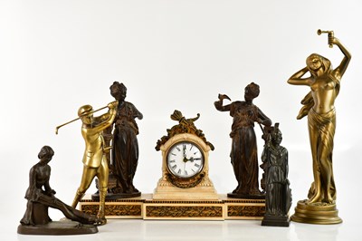 Lot 1243 - A reproduction bronze and marble effect...