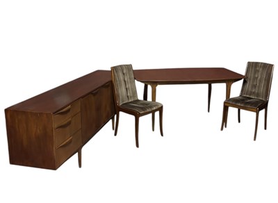 Lot 4 - A mid century teak dining suite comprising...