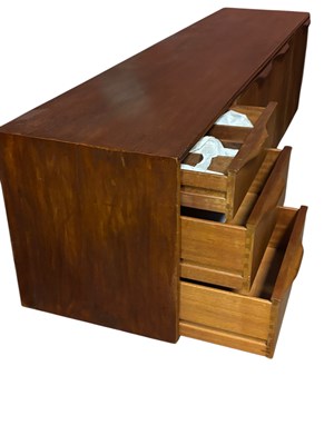 Lot 4 - A mid century teak dining suite comprising...