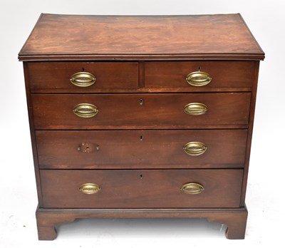Lot 2812 - A George III mahogany chest of two short over...