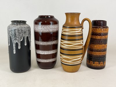 Lot 192 - Four West German fat lava ceramic vases,...