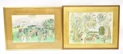 Lot 411 - RAOUL DUFY (1877-1953); a pair of coloured...