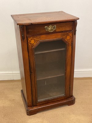 Lot 490 - A 19th century mahogany inlaid glazed music...