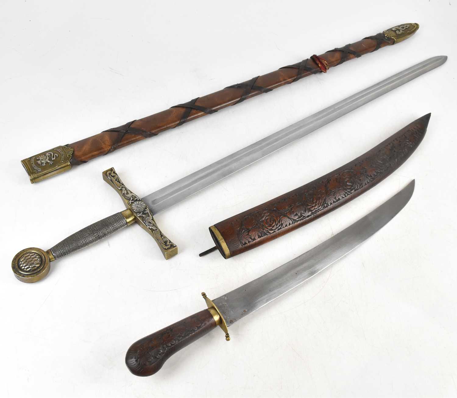 Lot 94 - A modern 'Excalibur', with scabbard, and an...