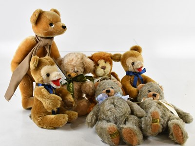 Lot 1141 - MERRYTHOUGHT; a collection of seven teddy...