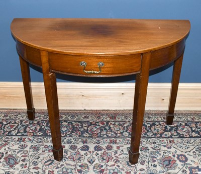 Lot 2813 - A 19th century mahogany demi-lune side table,...
