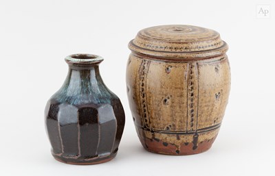 Lot 414 - MIKE DODD (born 1943); a stoneware caddy...