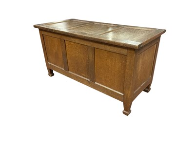 Lot 294 - A 20th century oak blanket chest with panel...