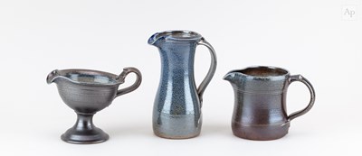 Lot 672 - TOFF MILWAY (born 1949); a salt glazed jug,...