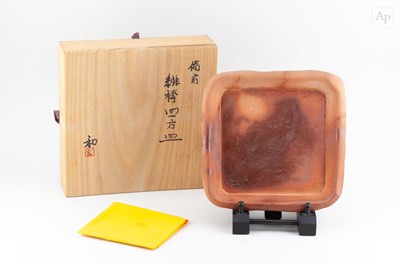 Lot 335 - KAZU FUJIWARA (born 1958); a square wood fired...