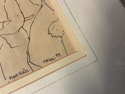 Lot 65 - GEOFFREY KEY (b.1941); ink drawing,...