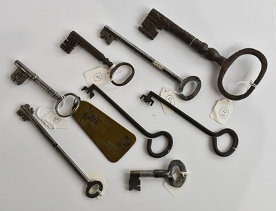 Lot 580 - A collection of 19th century and later keys,...