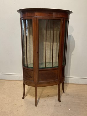 Lot 171 - An Edwardian inlaid mahogany demi-lune display...