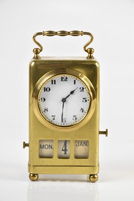 Lot 1218 - A late 19th century brass cased carriage clock,...