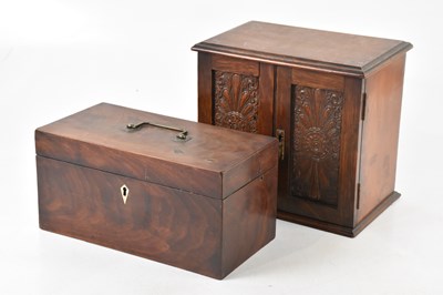 Lot 487 - A 19th century mahogany tea caddy, the hinged...