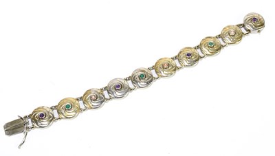 Lot 1247 - GEORG JENSEN; a sterling silver bracelet, the...