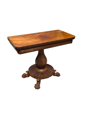 Lot 229 - A William IV mahogany foldover tea table on...