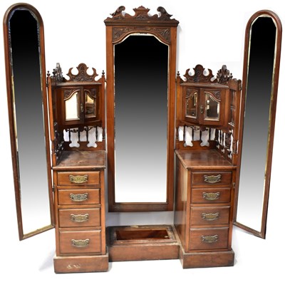 Lot 59 - An Edwardian mahogany cheval dressing table,...