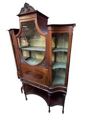 Lot 230 - An Edwardian inlaid and carved mahogany...