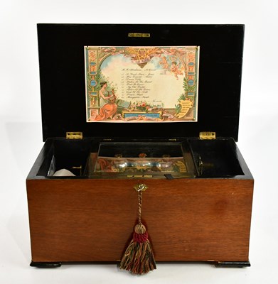 Lot 1020 - A Victorian walnut cased ten air musical box,...