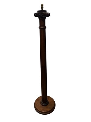 Lot 310 - A Victorian mahogany standard lamp with fluted...