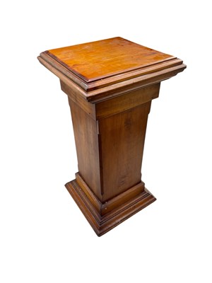 Lot 243 - A Victorian pine pedestal on stepped plinth...