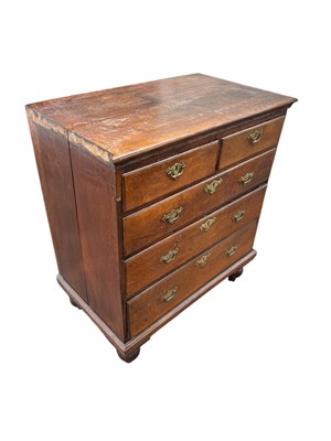 Lot 92 - An 18th century oak chest of drawers of small...