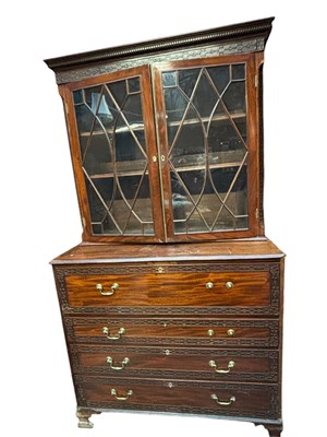 Lot 167 - A 19th century Chinese Chippendale secretaire...