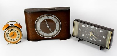 Lot 181 - Three mid-20th century clocks comprising a...