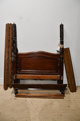 Lot 192 - A 19th century carved mahogany half tester bed,...