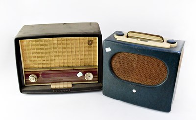 Lot 312 - Two vintage radios comprising a Philips Type...