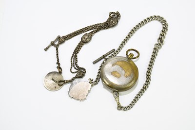 Lot 1833 - ADMIRAL; a crown wind base metal pocket watch,...