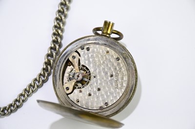 Lot 1833 - ADMIRAL; a crown wind base metal pocket watch,...