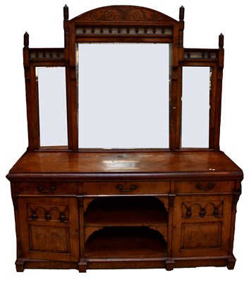 Lot 108 - An Edwardian walnut mirror back sideboard,...