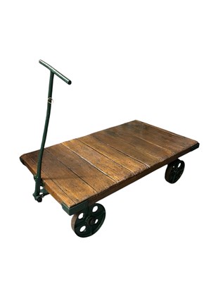 Lot 341 - A good Victorian railway cart with green...