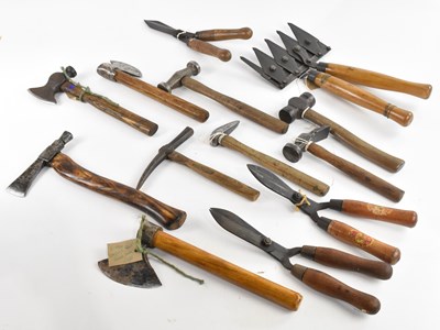 Lot 381 - A collection of vintage axes including Indian...