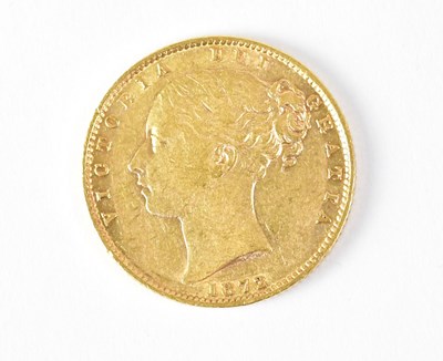 Lot 706 - A Victorian full sovereign, 1872.