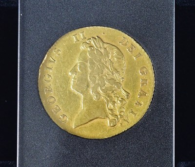 Lot 735 - A George II two guinea, 1738, encapsulated, in...