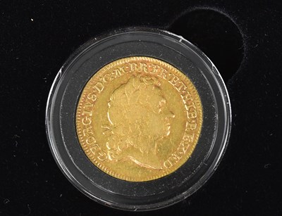 Lot 734 - A George I guinea, 1715, encapsulated, in...