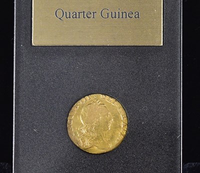 Lot 737 - A George III quarter guinea, 1762, 'Rose...